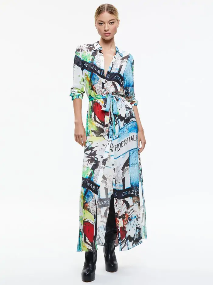 A+O X BASQUIAT CHASSIDY MAXI SHIRT DRESS